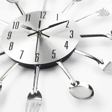 Afbeelding in Gallery-weergave laden, Cutlery Metal Kitchen Wall Clock Spoon Fork Creative Quartz Wall Mounted Clocks Modern Design Decorative Horloge Murale Hot Sale