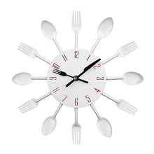 Afbeelding in Gallery-weergave laden, Cutlery Metal Kitchen Wall Clock Spoon Fork Creative Quartz Wall Mounted Clocks Modern Design Decorative Horloge Murale Hot Sale