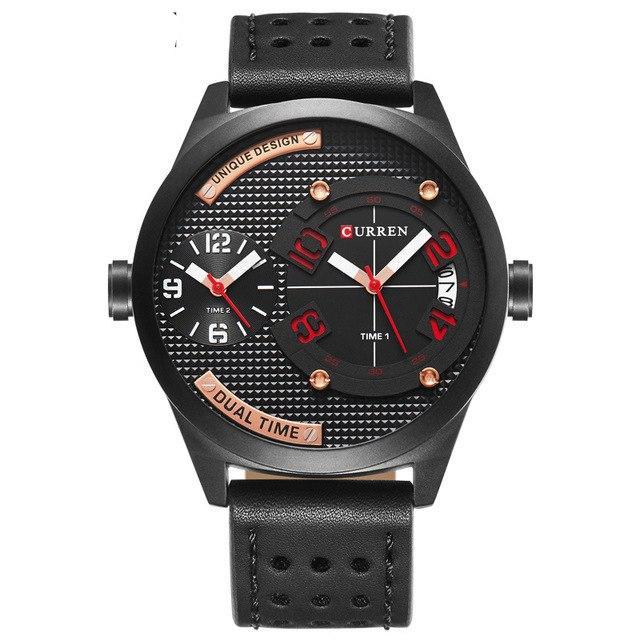 Curren Dual Time Quartz Leerband