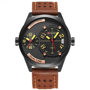 Curren Dual Time Quartz Leerband