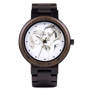 Bamboo Hout Horloge Met Laser Print