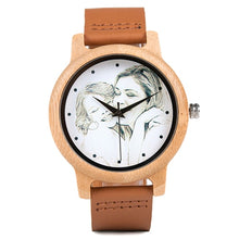 Afbeelding in Gallery-weergave laden, Bamboo Hout Horloge Met Laser Print