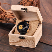 Afbeelding in Gallery-weergave laden, relogio masculino BOBO BIRD Watch Men 2 Time Zone Wooden Quartz Watches Women Design Men&#39;s Gift Wristwatches In Wooden Box W-R10