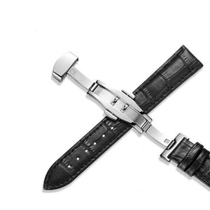 Echt Lederen Horlogeband Vlinder Sluiting RVS 12-24mm