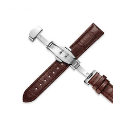 Afbeelding in Gallery-weergave laden, Echt Lederen Horlogeband Vlinder Sluiting RVS 12-24mm