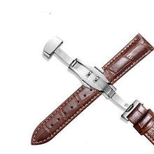 Afbeelding in Gallery-weergave laden, Echt Lederen Horlogeband Vlinder Sluiting RVS 12-24mm