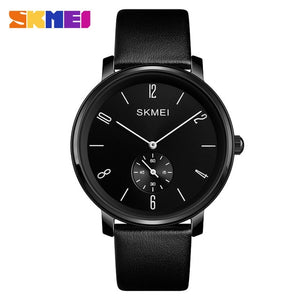SKMEI Fashion Couple Quartz Watch Casual Ladies Men Watch 30M Waterproof Luxury Leather Strap Wristwatch Relogio Feminino 1398