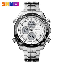 Afbeelding in Gallery-weergave laden, SKMEI Men Quartz Watch Dual Time Fashion Waterproof Stopwatch Business Watchs Luxury Military Watch Relogio Masculino 1302