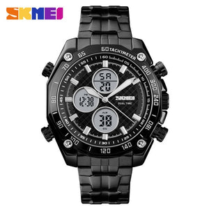 SKMEI Men Quartz Watch Dual Time Fashion Waterproof Stopwatch Business Watchs Luxury Military Watch Relogio Masculino 1302