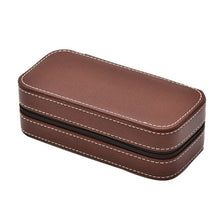 Afbeelding in Gallery-weergave laden, PU Leather Watch Box Storage Showing Watches Display Storage Box Case Tray Zippere Travel Jewelry Watch Collector Case