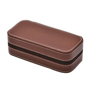 PU Leather Watch Box Storage Showing Watches Display Storage Box Case Tray Zippere Travel Jewelry Watch Collector Case