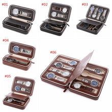 Afbeelding in Gallery-weergave laden, PU Leather Watch Box Storage Showing Watches Display Storage Box Case Tray Zippere Travel Jewelry Watch Collector Case